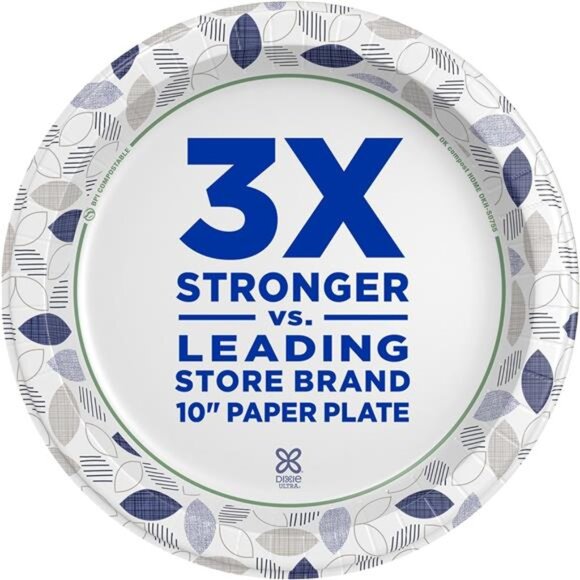 Large Paper Plates, 10 Inch 172 Count, 3X Stronger Disposable Plates Messy Meals - Picture 4 of 6